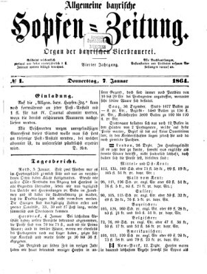 Allgemeine bayrische Hopfen-Zeitung (Allgemeine Hopfen-Zeitung) Donnerstag 7. Januar 1864