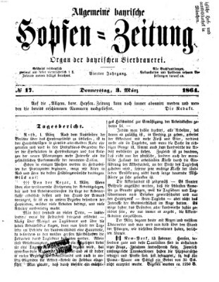 Allgemeine bayrische Hopfen-Zeitung (Allgemeine Hopfen-Zeitung) Donnerstag 3. März 1864