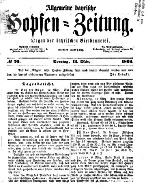 Allgemeine bayrische Hopfen-Zeitung (Allgemeine Hopfen-Zeitung) Sonntag 13. März 1864