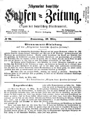 Allgemeine bayrische Hopfen-Zeitung (Allgemeine Hopfen-Zeitung) Donnerstag 17. März 1864