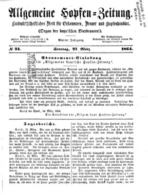 Allgemeine Hopfen-Zeitung Sonntag 27. März 1864