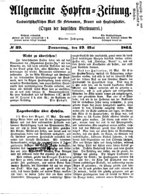 Allgemeine Hopfen-Zeitung Donnerstag 19. Mai 1864