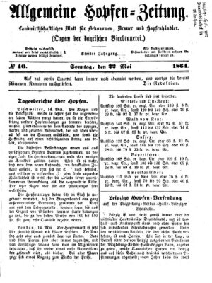 Allgemeine Hopfen-Zeitung Sonntag 22. Mai 1864