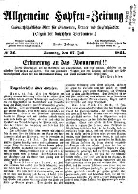 Allgemeine Hopfen-Zeitung Sonntag 17. Juli 1864