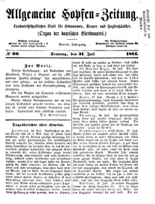 Allgemeine Hopfen-Zeitung Sonntag 31. Juli 1864