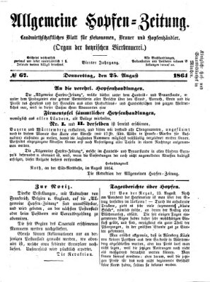 Allgemeine Hopfen-Zeitung Donnerstag 25. August 1864