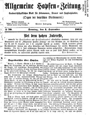 Allgemeine Hopfen-Zeitung Sonntag 4. September 1864