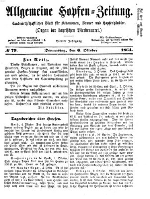 Allgemeine Hopfen-Zeitung Donnerstag 6. Oktober 1864