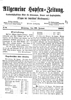 Allgemeine Hopfen-Zeitung Sonntag 29. Januar 1865