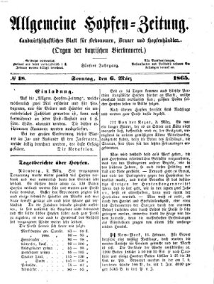 Allgemeine Hopfen-Zeitung Montag 6. März 1865