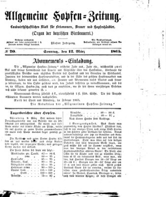 Allgemeine Hopfen-Zeitung Sonntag 12. März 1865