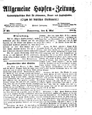 Allgemeine Hopfen-Zeitung Donnerstag 4. Mai 1865