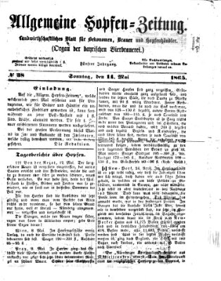 Allgemeine Hopfen-Zeitung Sonntag 14. Mai 1865