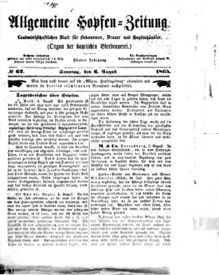 Allgemeine Hopfen-Zeitung Sonntag 6. August 1865