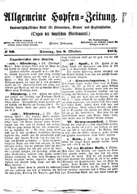 Allgemeine Hopfen-Zeitung Sonntag 8. Oktober 1865