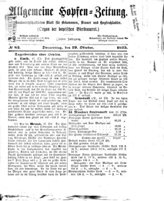 Allgemeine Hopfen-Zeitung Donnerstag 19. Oktober 1865