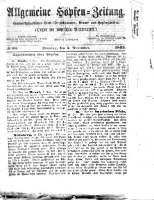 Allgemeine Hopfen-Zeitung Sonntag 5. November 1865