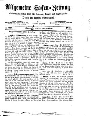 Allgemeine Hopfen-Zeitung Sonntag 12. November 1865