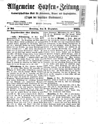 Allgemeine Hopfen-Zeitung Sonntag 3. Dezember 1865