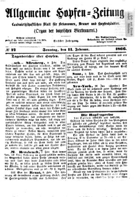 Allgemeine Hopfen-Zeitung Sonntag 11. Februar 1866