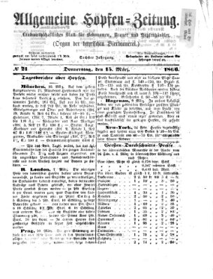 Allgemeine Hopfen-Zeitung Donnerstag 15. März 1866