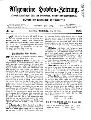 Allgemeine Hopfen-Zeitung Donnerstag 29. März 1866