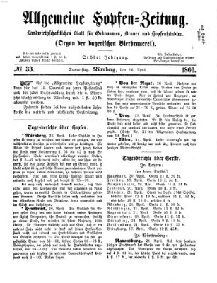 Allgemeine Hopfen-Zeitung Donnerstag 26. April 1866