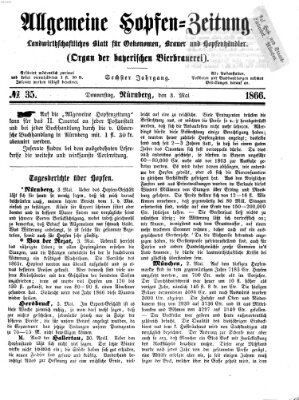 Allgemeine Hopfen-Zeitung Donnerstag 3. Mai 1866