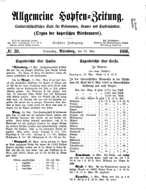 Allgemeine Hopfen-Zeitung Donnerstag 17. Mai 1866