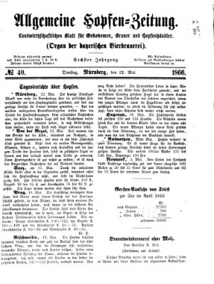 Allgemeine Hopfen-Zeitung Dienstag 22. Mai 1866
