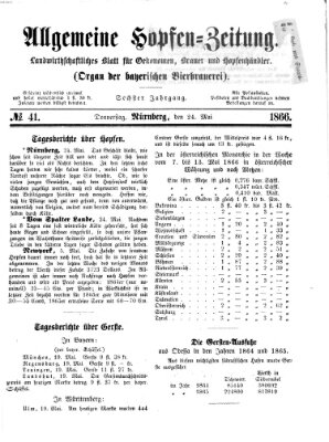 Allgemeine Hopfen-Zeitung Donnerstag 24. Mai 1866