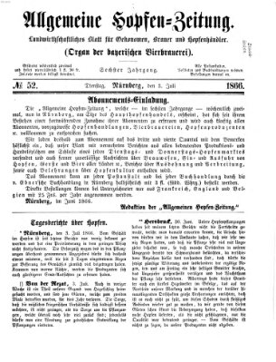 Allgemeine Hopfen-Zeitung Dienstag 3. Juli 1866