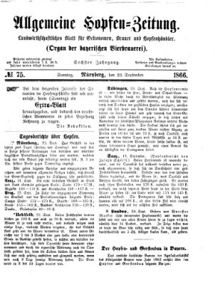 Allgemeine Hopfen-Zeitung Sonntag 23. September 1866