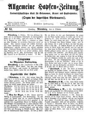 Allgemeine Hopfen-Zeitung Samstag 6. Oktober 1866