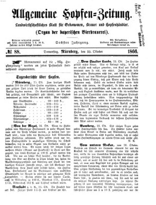 Allgemeine Hopfen-Zeitung Donnerstag 25. Oktober 1866