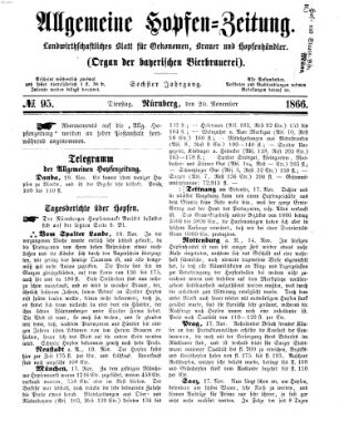 Allgemeine Hopfen-Zeitung Dienstag 20. November 1866