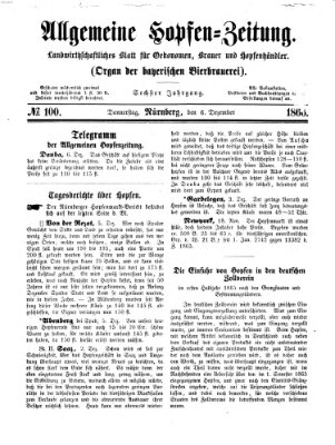 Allgemeine Hopfen-Zeitung Donnerstag 6. Dezember 1866