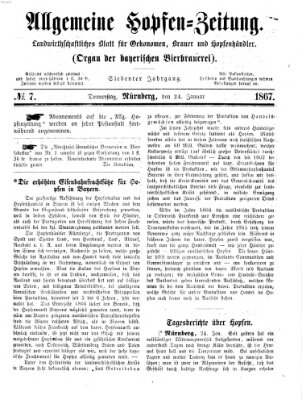 Allgemeine Hopfen-Zeitung Donnerstag 24. Januar 1867