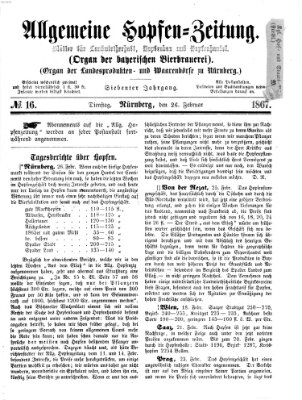 Allgemeine Hopfen-Zeitung Dienstag 26. Februar 1867