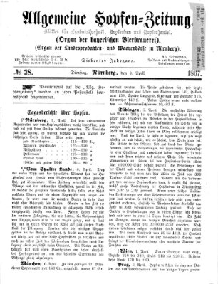 Allgemeine Hopfen-Zeitung Dienstag 9. April 1867