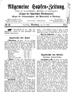 Allgemeine Hopfen-Zeitung Donnerstag 18. April 1867