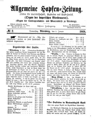 Allgemeine Hopfen-Zeitung Donnerstag 9. Januar 1868