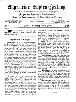 Allgemeine Hopfen-Zeitung Dienstag 28. Januar 1868