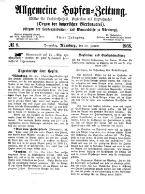 Allgemeine Hopfen-Zeitung Donnerstag 30. Januar 1868