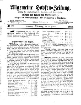 Allgemeine Hopfen-Zeitung Donnerstag 13. Februar 1868