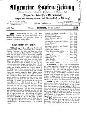 Allgemeine Hopfen-Zeitung Dienstag 25. Februar 1868