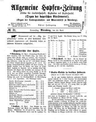 Allgemeine Hopfen-Zeitung Donnerstag 23. April 1868