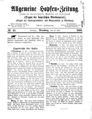 Allgemeine Hopfen-Zeitung Dienstag 26. Mai 1868