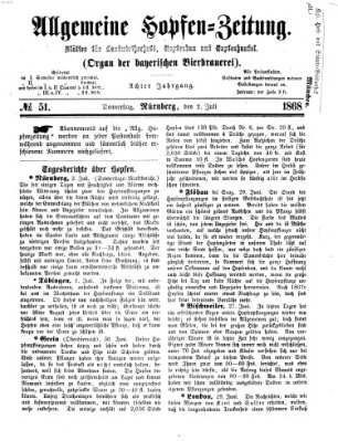 Allgemeine Hopfen-Zeitung Donnerstag 2. Juli 1868