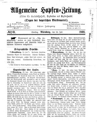 Allgemeine Hopfen-Zeitung Dienstag 28. Juli 1868